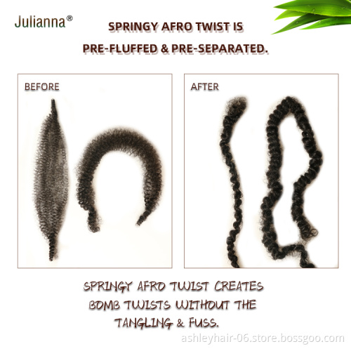 Julianna  synthetic afro crochet braid hair colour  350 613 ghana pre twisted fluffed short doremi Springy Afro spring twist